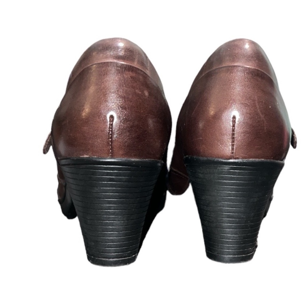 Clarks Bendables Artisan Scheme Day Mary Jane Leather Pump Brown Sz: 11M - Picture 10 of 15